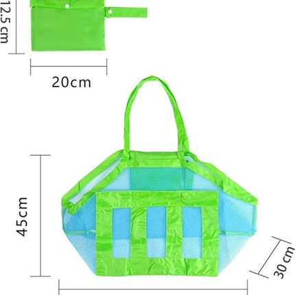 2 pieces - beach bag - 45*45*30 cm - mesh beach bag - lightweight beach bag - foldable storage bag - suitable for children's beach trips, toys, towels and beach shoes - green.