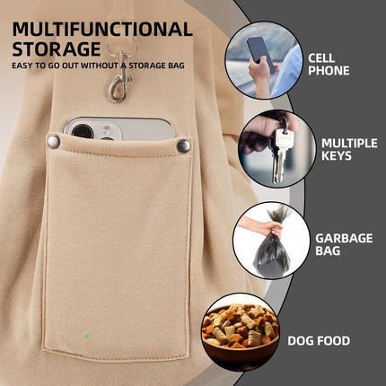 Dog carrier bag - reversible puppy carrier bag - pet bag - cat backpack - dog and cat carrier bag - with storage compartment - shoulder bag - hands-free dog carrier bag - for small dogs and cats - Khaki.