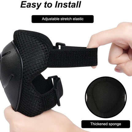 Kids Skate Protection Set - Protective covers for children's roller skates - Skate protection - Protection set for roller skates - Knee pads for children - Includes knee pads, elbow pads and wrist pads - knee pad set - Black.