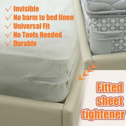 4 pieces - Sheet holder - Bed sheet holder - Duvet clips - Sheet clamps - with fastening strips - removable fitted sheet corner holders - bed clips - corner holders for covers - for mattress protectors, bedding,  - ets - 15*12*8.5 cm - grey.