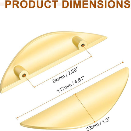 pieces - cabinet handles - door handle - half-moon cabinet handle - hole spacing 64 mm - drawer handles - concealed zinc alloy handles - zinc alloy cabinet handles - furniture accessories - with screws - for kitchen cabinet, chest of drawers, hardware - 1.