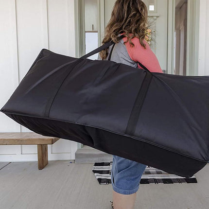Storage bag for garden furniture cushions - 600D - waterproof - UV-resistant - portable storage bag - Dust cover - Garden Furniture Cushion Cover - for garden furniture with handles and zipper - 122x38x51cm - black.