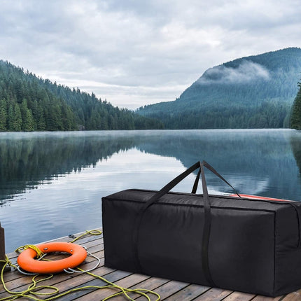 Storage bag for garden furniture cushions - 600D - waterproof - UV-resistant - portable storage bag - Dust cover - Garden Furniture Cushion Cover - for garden furniture with handles and zipper - 122x38x51cm - black.