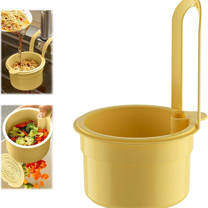 Drain Basket - Drain Filter - Sink Storage Holder - Faucet Hanging Strainer - Sink Drain Basket - Sink Strainer Basket - Sink Food Waste Collection Bin - Sink Trash Can - Plastic Kitchen Sink Strainer - Food Fruit Vegetable Drying Rack - Yellow.
