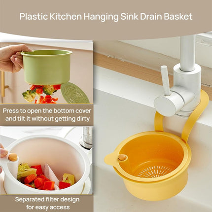 Drain Basket - Drain Filter - Sink Storage Holder - Faucet Hanging Strainer - Sink Drain Basket - Sink Strainer Basket - Sink Food Waste Collection Bin - Sink Trash Can - Plastic Kitchen Sink Strainer - Food Fruit Vegetable Drying Rack - Yellow.