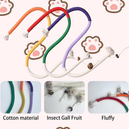 3 pieces - Cat toys - Cotton cat toy leash - play rope - Chew toys for cats - cat toys for teething - interactive toys - safe and soft cotton - dental care for adult kittens - 70 cm.