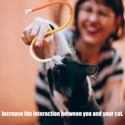 3 pieces - Cat toys - Cotton cat toy leash - play rope - Chew toys for cats - cat toys for teething - interactive toys - safe and soft cotton - dental care for adult kittens - 70 cm.