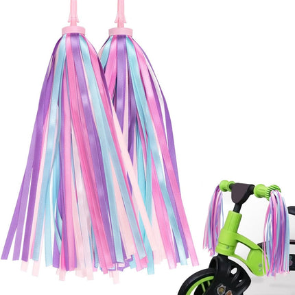 1 Pair - Bicycle Streamers - Bicycle Tassels for Children - Kids' Bicycle Accessories - Scooter, Bicycle, Tricycle Handlebar Streamers - Handlebar Grips Accessories - for Girls and Boys - 28 cm - Purple