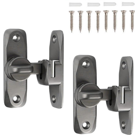 2 pieces - 90/180 degrees - sliding door lock - privacy protection - security sliding door lock - small gate locks - hardware for shed, garden, bathroom, cupboard, window - 80*25 mm - grey.