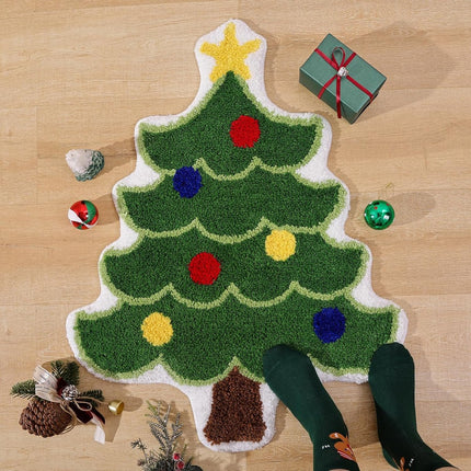 Carpet - 40*60 cm - Doormat - Christmas Bath Mat - Christmas Floor Mat - Christmas Tree Bath Mat - Absorbent Bath Mat - Non-Slip Shower Mat - Shower Mat - Bathroom Mat - Toilet Mat - Bedroom Floor Mat - Bedroom Carpet - Living Room Carpet - Home Decoratio.