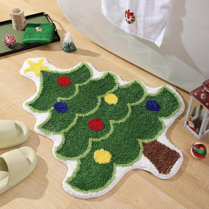 Carpet - 40*60 cm - Doormat - Christmas Bath Mat - Christmas Floor Mat - Christmas Tree Bath Mat - Absorbent Bath Mat - Non-Slip Shower Mat - Shower Mat - Bathroom Mat - Toilet Mat - Bedroom Floor Mat - Bedroom Carpet - Living Room Carpet - Home Decoratio.