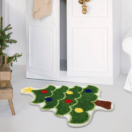 Carpet - 40*60 cm - Doormat - Christmas Bath Mat - Christmas Floor Mat - Christmas Tree Bath Mat - Absorbent Bath Mat - Non-Slip Shower Mat - Shower Mat - Bathroom Mat - Toilet Mat - Bedroom Floor Mat - Bedroom Carpet - Living Room Carpet - Home Decoratio.