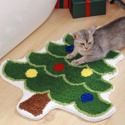 Carpet - 40*60 cm - Doormat - Christmas Bath Mat - Christmas Floor Mat - Christmas Tree Bath Mat - Absorbent Bath Mat - Non-Slip Shower Mat - Shower Mat - Bathroom Mat - Toilet Mat - Bedroom Floor Mat - Bedroom Carpet - Living Room Carpet - Home Decoratio.