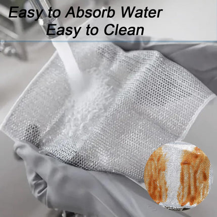 10 pieces - 20*20 cm - Multifunctional wire dishcloth - Dishcloth - double-layered - Cleaning cloth - for wet and dry dishes - scratch-free wire dishcloth - wire scrubbing cloths - for dishes - time-saving kitchen towels and cleaning cloths.