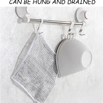 10 pieces - 20*20 cm - Multifunctional wire dishcloth - Dishcloth - double-layered - Cleaning cloth - for wet and dry dishes - scratch-free wire dishcloth - wire scrubbing cloths - for dishes - time-saving kitchen towels and cleaning cloths.