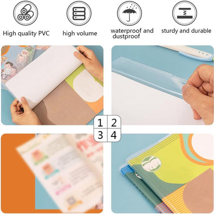 Book Sleeve - 10 pieces transparent A4 notebook cover - book cover - Book Sleeve - A4 book cover - Book Sleeve - Insert folders - paper book protector - transparent notebook cover - transparent notebook cover - Transparent.