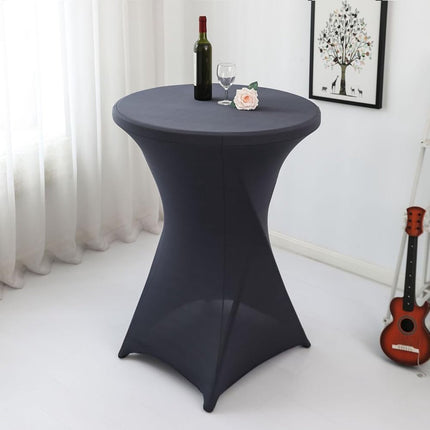 1 Piece High Tablecloth - High Table Skirt - 80 x 110 cm - Extendable High Tablecloth - Stretch High Table Cover - Round High Tablecloth - High Table Party Table Table Skirt - High Table - for restaurant, bar, cocktail table, wedding banquet table - Black.