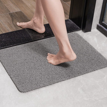 Non-slip shower mat - Non-slip bath mat - with drain - Non-slip water-permeable mat - Soft PVC loofah bath mat - Quick-drying - Grey - 40x60 cm.