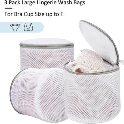Laundry Bags Protection 3-Piece - For Bra, Underwear & Delicate Clothing - Shape-Retaining Mesh Bags.