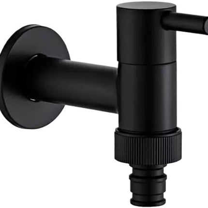 Wall-mounted tap - Material black copper - Wall mounting - Bathroom corner tap - Washing machine tap - Outdoor garden tap - Bathtub - Toilet - Mop - Swimming pool tap - Suitable for bathroom, toilet.