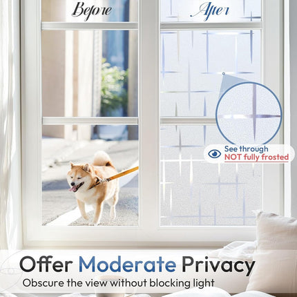Window film - 45x200cm - anti-glare window film - Window privacy film - static window film - frosted glass decorative static sticker - Sun protection and Insulating - Self-adhesive - window film - Frosted glass.