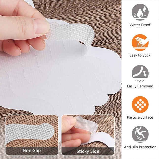 24 pieces - anti-slip stickers - 18*1.3cm - S-shape - anti-slip bath stickers - anti-slip shower stickers - shower stickers - safety strips for baths - for stairs, showers and slippery surfaces - with scraper - transparent.