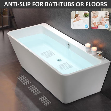 24 pieces - anti-slip stickers - 18*1.3cm - S-shape - anti-slip bath stickers - anti-slip shower stickers - shower stickers - safety strips for baths - for stairs, showers and slippery surfaces - with scraper - transparent.