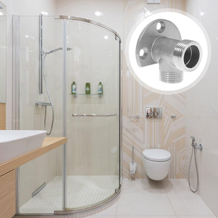 2 pieces - installation set for exposed bath taps - stainless steel wall-mounted tap adapter - tap installation kit - tap accessories - bathroom accessories - metal fixture - with screws - silver.