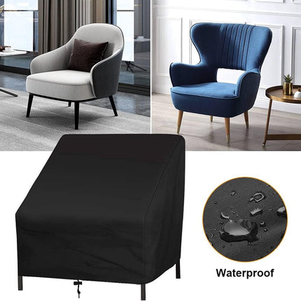 Sofa Protective Cover - Waterproof Chair Cover - Outdoor Patio Furniture Covers - Garden Chair Cover - Waterproof Swing & Lounge Chairs - Protective Cover - Snow Protection Cover - Waterproof - 210D Oxford Cloth - Black - 37.8"W x 30.7"D x 28.74"H.