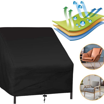 Sofa Protective Cover - Waterproof Chair Cover - Outdoor Patio Furniture Covers - Garden Chair Cover - Waterproof Swing & Lounge Chairs - Protective Cover - Snow Protection Cover - Waterproof - 210D Oxford Cloth - Black - 37.8"W x 30.7"D x 28.74"H.