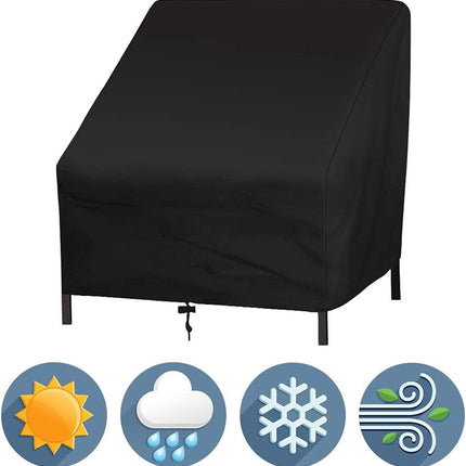 Sofa Protective Cover - Waterproof Chair Cover - Outdoor Patio Furniture Covers - Garden Chair Cover - Waterproof Swing & Lounge Chairs - Protective Cover - Snow Protection Cover - Waterproof - 210D Oxford Cloth - Black - 37.8"W x 30.7"D x 28.74"H.