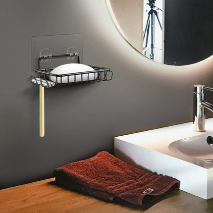 Soap Holders - 2 Pieces - Hanging Soap Holder - Soap Dish - Soap Holder for Shower Wall with 4 Hooks - Stainless Steel - Soap Holder with Drain - Small Soap Dish - Wall Mounting - Portable - Bathroom Accessories - Shower - No Drilling Required - Self-Adhe.