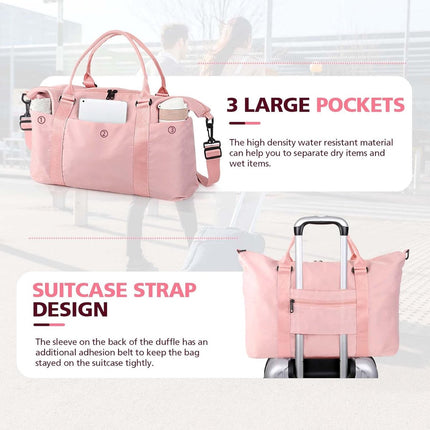 Travel bags - Waterproof weekend bags - Travel bag - Women's carry-on luggage - Travel bags - Yoga bag - Men's sports bags - Airplane carry-on luggage - Weekend bags - Travel bags with trolley lids - Sports bag - Travel Bag - Pink.
