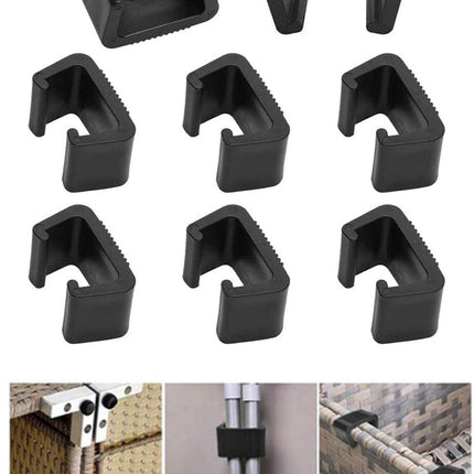 8 pieces - Furniture clamps - 6.5*3.8*4.2cm - garden furniture clips - Rattan garden furniture clips - plastic furniture clips - clips - for garden furniture, benches, patios, furniture, rattan chairs, garden bench, living room furniture - black.