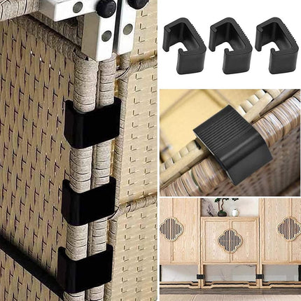 8 pieces - Furniture clamps - 6.5*3.8*4.2cm - garden furniture clips - Rattan garden furniture clips - plastic furniture clips - clips - for garden furniture, benches, patios, furniture, rattan chairs, garden bench, living room furniture - black.