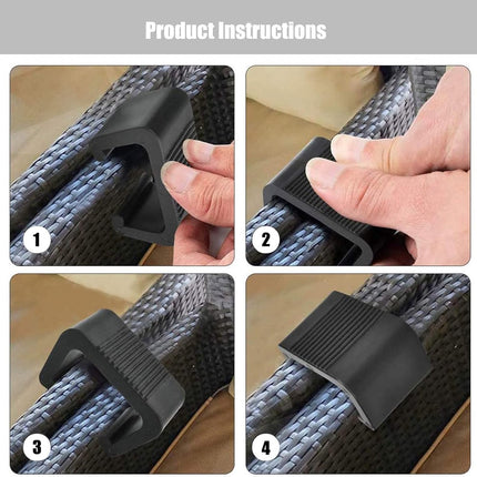 8 pieces - Furniture clamps - 6.5*3.8*4.2cm - garden furniture clips - Rattan garden furniture clips - plastic furniture clips - clips - for garden furniture, benches, patios, furniture, rattan chairs, garden bench, living room furniture - black.
