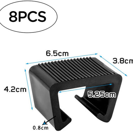 8 pieces - Furniture clamps - 6.5*3.8*4.2cm - garden furniture clips - Rattan garden furniture clips - plastic furniture clips - clips - for garden furniture, benches, patios, furniture, rattan chairs, garden bench, living room furniture - black.
