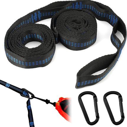 pieces - Hammock straps - 2m - Adjustable hammock straps - Swing suspension straps - tree swing straps - hanging chair hammock straps - hammock - straps - suspension accessories - with carabiner and a storage bag - for camping, garden, outdoors, travel -.