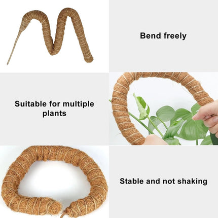 2 pieces - 60cm - Plant supports - Foldable plant support - Climbing plant stake - Monstera Stakes - Plant Stakes - for growing Monstera and other climbing plants - for supporting and guiding plant growth - brown.