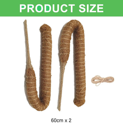 2 pieces - 60cm - Plant supports - Foldable plant support - Climbing plant stake - Monstera Stakes - Plant Stakes - for growing Monstera and other climbing plants - for supporting and guiding plant growth - brown.