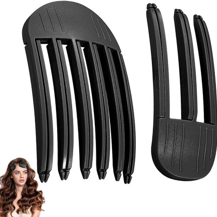 Set of 2 volumizing hair clips - Hair clip - Fluffy Bangs hair curlers - Traceless hair clips - For voluminous hair roots and high crown hairstyles - Black.