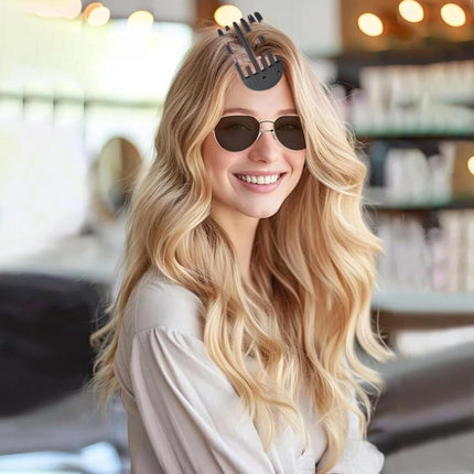Set of 2 volumizing hair clips - Hair clip - Fluffy Bangs hair curlers - Traceless hair clips - For voluminous hair roots and high crown hairstyles - Black.