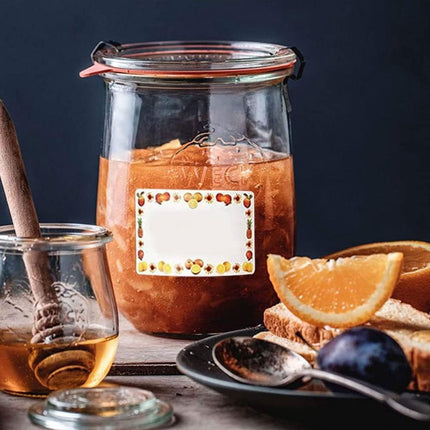 250 pieces - 5*3 cm - Label - sticker - Jam labels for jars - food freezer labels - self-adhesive jam jar labels - decorative removable sticky jam jars - labels - for kitchen food, bottles, jam, containers.