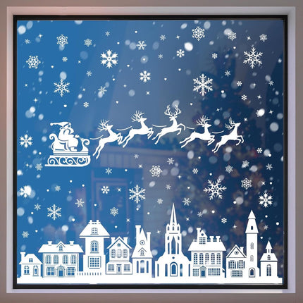 Christmas window stickers - 9 pieces - Window Decoration Stickers - Window Decoration Christmas - Christmas Decoration - Christmas Stickers - Window Stickers - Indoor Christmas Decoration - Reusable - Window Decoration - PVC - Christmas static window stic.