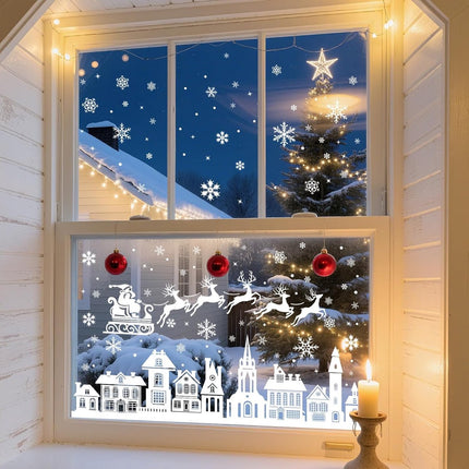 Christmas window stickers - 9 pieces - Window Decoration Stickers - Window Decoration Christmas - Christmas Decoration - Christmas Stickers - Window Stickers - Indoor Christmas Decoration - Reusable - Window Decoration - PVC - Christmas static window stic.