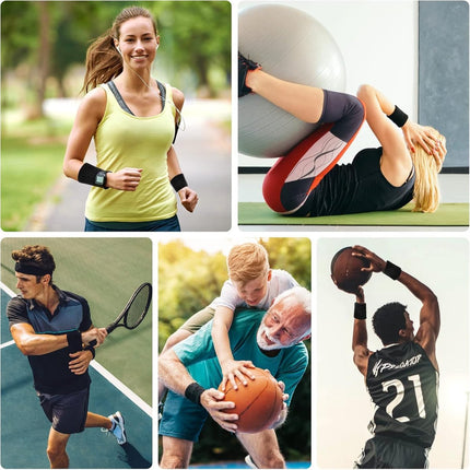 Sports wristband - 2 pieces Sweatbands - Sweatbands - Wrist - Wristbands - Wristbands - wrist headband - sports wristband - sports soft cotton wrist headband - absorbent terry cloth cuff - for gym tennis running basketball - Black.