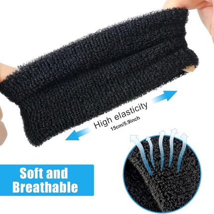 Sports wristband - 2 pieces Sweatbands - Sweatbands - Wrist - Wristbands - Wristbands - wrist headband - sports wristband - sports soft cotton wrist headband - absorbent terry cloth cuff - for gym tennis running basketball - Black.