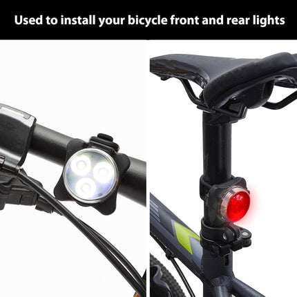 10 pieces - bicycle rubber bands - bicycle light holder - bicycle light strap - silicone strap - bicycle accessories - for bicycle headlights and taillights - for flashlight, mobile phones, speaker holder, handlebar sets - 7*2.5*3.8 cm - black.