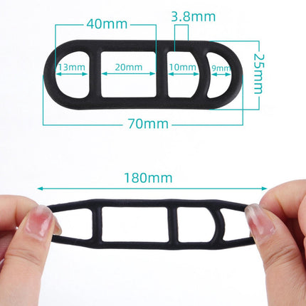 10 pieces - bicycle rubber bands - bicycle light holder - bicycle light strap - silicone strap - bicycle accessories - for bicycle headlights and taillights - for flashlight, mobile phones, speaker holder, handlebar sets - 7*2.5*3.8 cm - black.