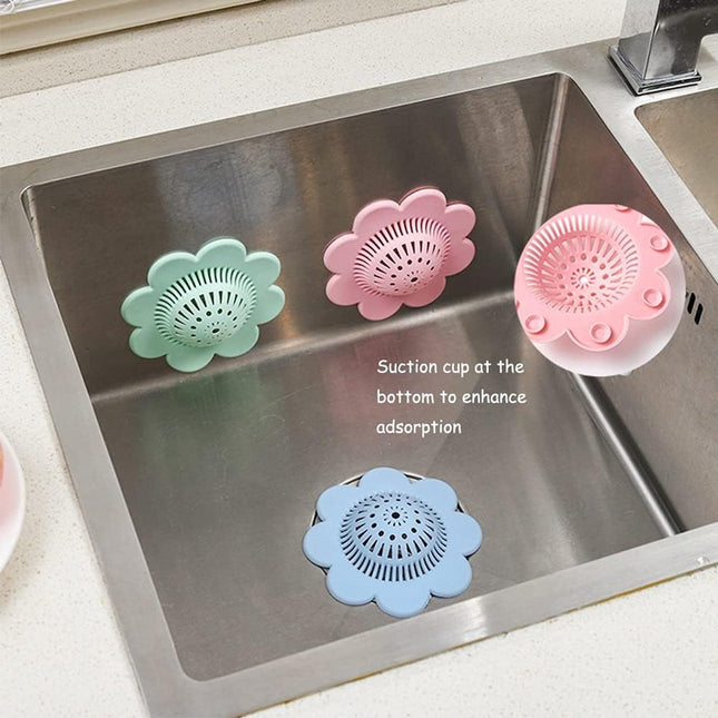 4 pieces - hair filter - drain cover - drain strainers - floor drain - drain hair catchers - shower drain covers - silicone hair stoppers - bathtub drain protector - shower drain protectors - for bathroom, bathtub and kitchen - blue, white, green, pink.